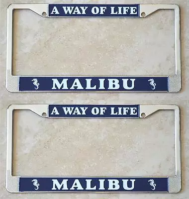 NEW! Malibu California License Plate Frames Pair Fits 1956 + A Way Of Life  • $44.88