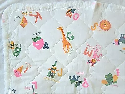 Unused Vintage Crib Quilt Baby Blanket ABC's Mid Century 36 X51  1970's Alphabet • $36.95