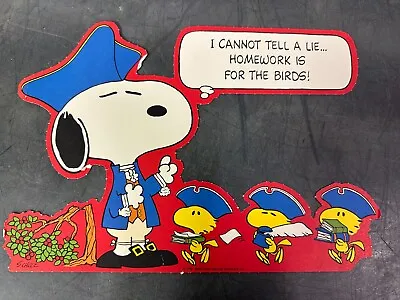Vintage Snoopy Poster Charles M. Schulz 1958 Homework Is For The Birds • $25