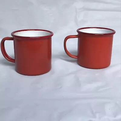 Falcon Enamelware Red Coffee Tea Mugs Camping • £27.02