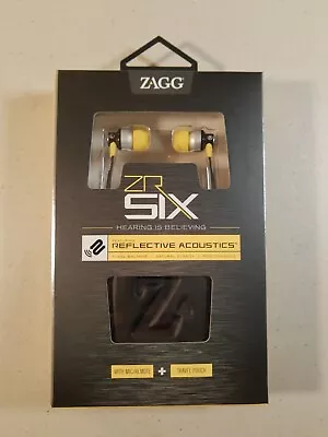 Headphones With Mic Zagg ZR Six W/Mic + Remote - Yellow/Black 3.5mm • $4.99