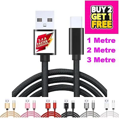 £3.20 • Buy USB-C Lead For Samsung S8 S9 S10+ S20+ Type C Charging Fast Charger Phone Cable