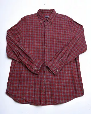 Saddlebred Tartan Flannel Casual Button Up Shirt Mens Size Large L Red • $13.59