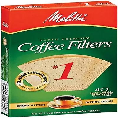 Melitta 620122#1 40 Count Natural Brown Cone Coffee 40 (Pack Of 1)  • $15.49