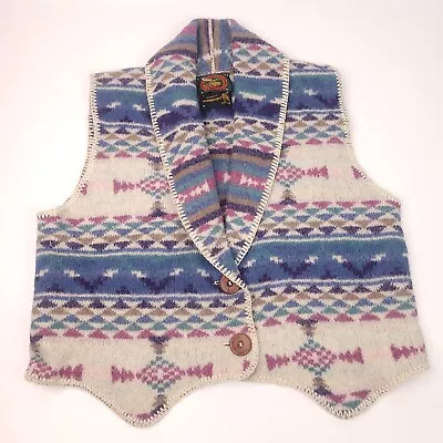 Alps Fine Womens Apparel Vest Vintage Wool Aztec Southwestern Multicolor 90s Med • $28