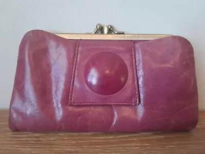 Vintage Hobo Wallet/Clutch Button Snap Kiss Lock Mauve/Plum Color 7.5  X 4  GUC • $35