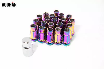 12X1.5 Neo Chrome Open Aodhan Xt51 Lug Nuts 20Pc W/Key Fit Motegi Stance Tsw Rim • $44.99