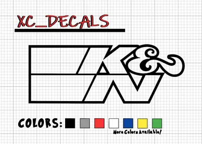 K&N (x2) OUTLINE Only KN Oil Filter Pair Vinyl Decal Sticker Logo Intake JDM • $4.75