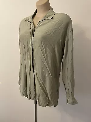 $49.95 • Buy Scanlan Theodore Military Shirt Light Khaki Green Long Sleeve Oversized Size 8