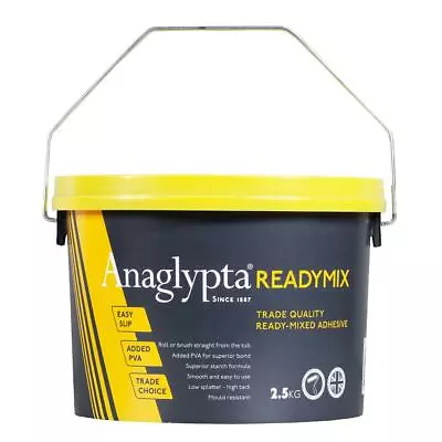 Ready Mixed Wallpaper Paste Adhesive Easy To Use Anaglypta 2.5kg Tub • £13.95