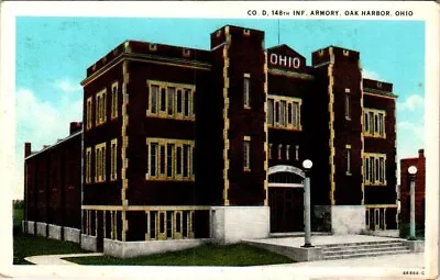 White Border Postcard 148th Infantry Armory Oak Harbor Ohio OH UNP • $5