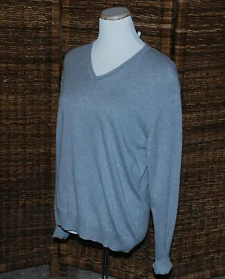 Enzo Mantovani Men’s 100% Cotton V-neck Sweater Grey Size S NWT • $10.39