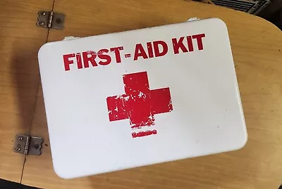 Vintage Wall Mount First Aid Kit Metal Box And Contents • $25