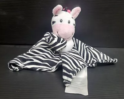 Little Miracles Zebra Security Blanket Lovey Black White Stripes Super Soft • $14.95