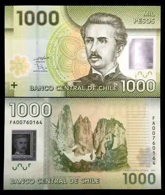 Chile 1000 Pesos 2014 Polymer Banknote World Paper Money UNC Currency Bill Note • $6.25