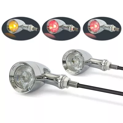 Motorcycle Cafe Racer Integrated Indicator / Stop / Tail Lights - Chrome | New • $106.95