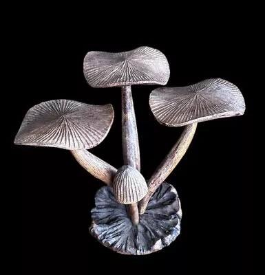 Vintage Hand Carved Wooden Mushroom Sculpture • $9.99