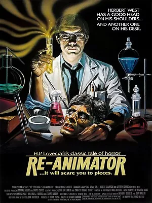 RE-ANIMATOR RETRO 80s MOVIE POSTER Classic Greatest Cinema Wall Art Print A4 • £3.75