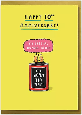 £5.30 • Buy  It'S Bean Tin Years!  Funny 10Th Anniversary Card