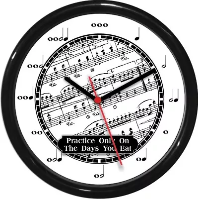 Personalized Music Notes Wall Clock Black & Whit Musician Piano TeacheP • $29.90