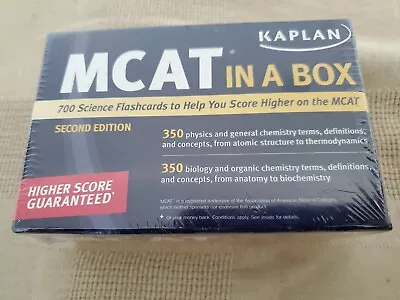 KAPLAN 2008 2nd ED. MCAT IN A BOX 700 FLASHCARDS PHYSICS BIOLOGY CHEMISTRY MORE • $19