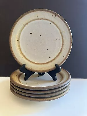 5 Studio Art Pottery Salad Plates Hand Thrown Stoneware Glazed Signed Boho • $59