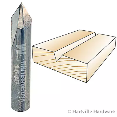 $17.12 • Buy Whiteside #1540 V Groove 60 -Degree Included Angle Router Bit - 1/4  Shank Dia