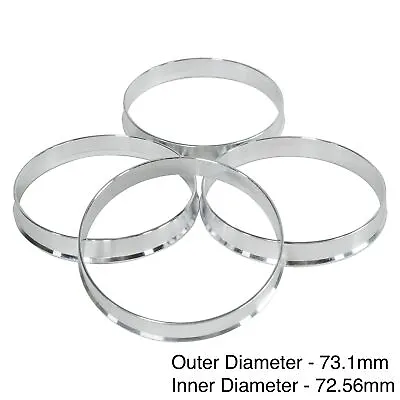 SET OF 4 HUB CENTRIC HUBCENTRIC ALUMINUM RINGS 73.1mm - 72.56mm 73 72.5 • $9.91
