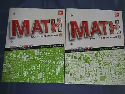 New McGraw Hill Math GLENCOE 2015 Course 2 Volumes 1 & 2 Student Editions • $13