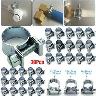 $8.59 • Buy 30 Pcs 1/4  5/16  3/8  Fuel Injection Gas Line Hose Clamps Clip Pipe Clamp US
