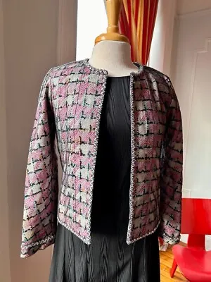 $800 • Buy CHANEL Jacket Blazer 36 Vintage Tweed Beaded Mesh Tulle *RARE* Collectors Item