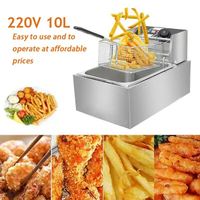 £53.90 • Buy 10L Commercial Electric Deep Fryer Fat Chip Frying Pan & Basket Stainless Steel