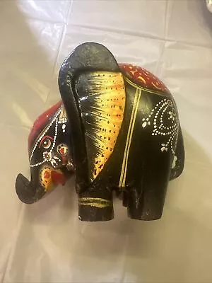 Vintage Hand Carved Wooden Elephant • $12