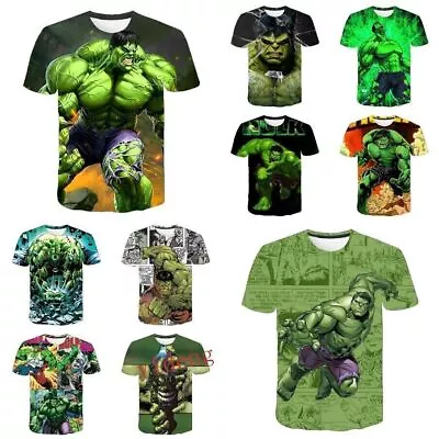 Marvel The Hulk T-shirt Adult Kids 3D Short Sleeve Casual Tshirts Tee Top Gift • £5.74