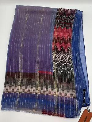 Missoni 'Stola' Multicolor Printed Silk Frayed Edge Rectangle Scarf NWT • $85