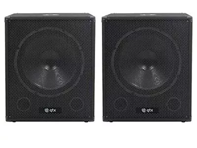 2 X QTX QT18SA Active Powered Subwoofer Bass Bin Speaker 1000w • £370.50