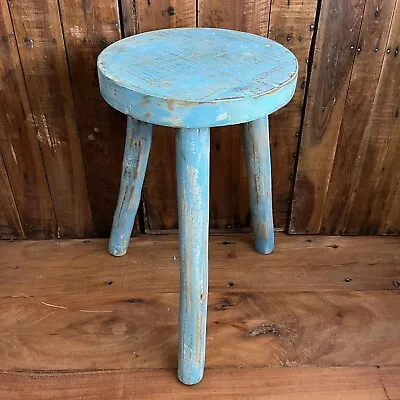 Vintage 3-Legged Wooden Stool - Rustic Plant Stand - Small Rustic Stool - Patina • £40