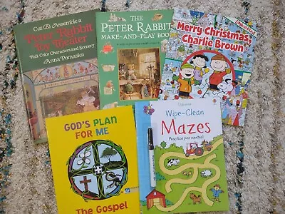 $7.99 • Buy Lot Of 5 Usborne Dry Erase Maze Book Activity Book For Kids Look/Find Paper Doll