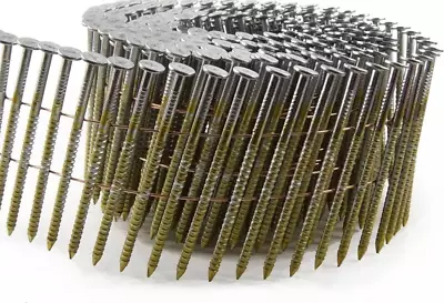 2  X .099 Hot Dipped Galvanized Ring Shank 15 Degree Wire Coil Nails 4500 Count • $70.42