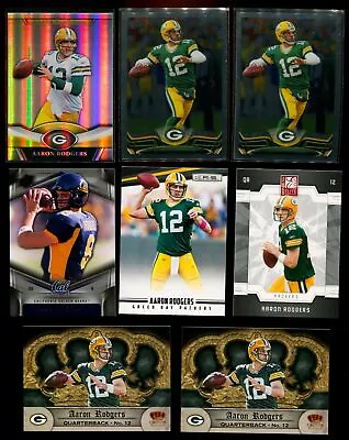 Lot Of (8) 2009-2013 Aaron Rodgers Cards MINT + Chrome GOLD • $1.95