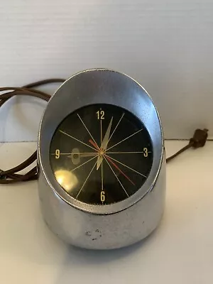 Vintage Mid Century Atomic Jefferson Electric 500 Bullet Clock Space Age WORKING • $99.95