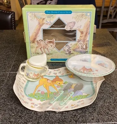 RARE ~ Vintage Selandia Disney BAMBI Six Piece Melamine Child Dinner Set In Box • $49.99