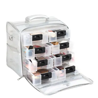 Makeup Bag Organizer Handbag Travel Train Case Portable Cosmetic Artist Storage • £12.92