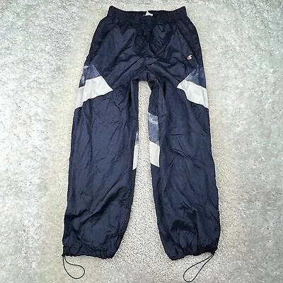 Vintage Champion Pants Mens Large Navy Blue Lined Track Jogger Pants 90s • $33.97