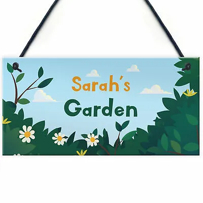 Personalised Garden Sign To Hang Summerhouse Shed Home Decor Fairy Sign • £4.99