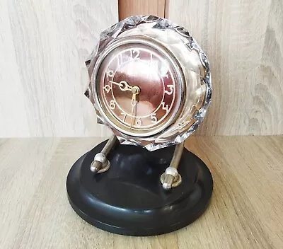 Desk Table Mantel Clock Majak Soviet USSR Crystal Mechanical Wind Up Clock • $50