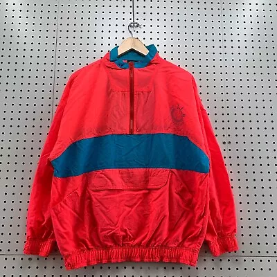 Vintage 90's Pacific Coast Highway Windbreaker Medium Pastel Colorblock Anorak M • $34.56