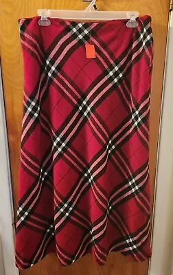 Vintage Women’s Kate Hill Buffalo Plaid Skirt Kilt Sz 20W 100% Pure Wool Tartan  • $25