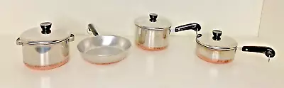 $44.99 • Buy Revere Ware 7 Piece Mini Play Kitchen Set Pots Pans Lids Copper Bottom Vintage