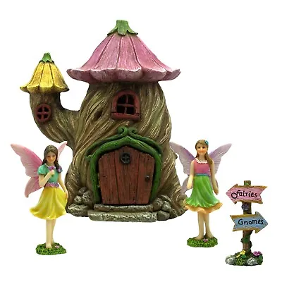 Fairy Garden House Set & Decor Accessories Kit With Miniature Fairies Ornaments • £27.97